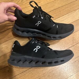 On Men's Black and Gray Performance Sneakers